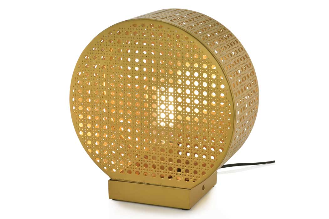 Round rattan table deals lamp